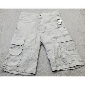 Marc Ecko Cut & Sew Cargo Shorts Men 30 Multi Striped Cotton Utility Regular Fit